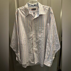 Chaps Men’s Size 18-18 1/2 Striped Shirt EUC